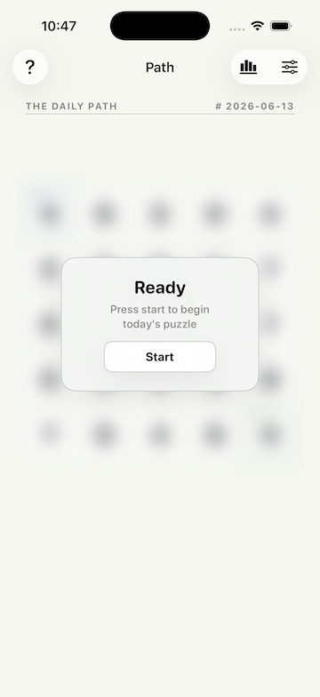 The Daily Path start screen